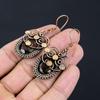 Beautiful Smoky Topaz Gemstone Handmade Pure Copper Wire Wrapped Earring Jewelry