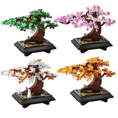 Vier Jahreszeiten Blumenbaum Bausteinmodell Frühling Sommer Herbst Winter Bonsaibaum Heimdekoration Bausteine Spielzeug Kindergeschenke