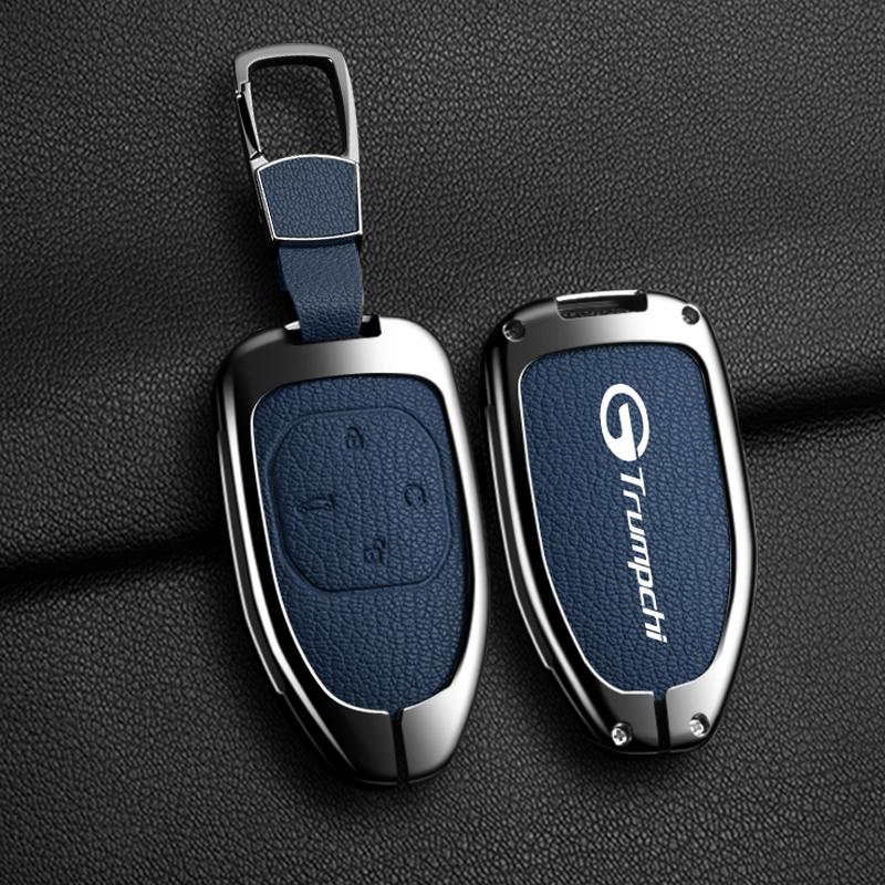 Goatskin Car Key Case Gac New Energy Trumpchi  Empow J11 J12 J13 J14 J15 J16 Gs8 Car Key Key Cover Zinc Alloy Leather Protec