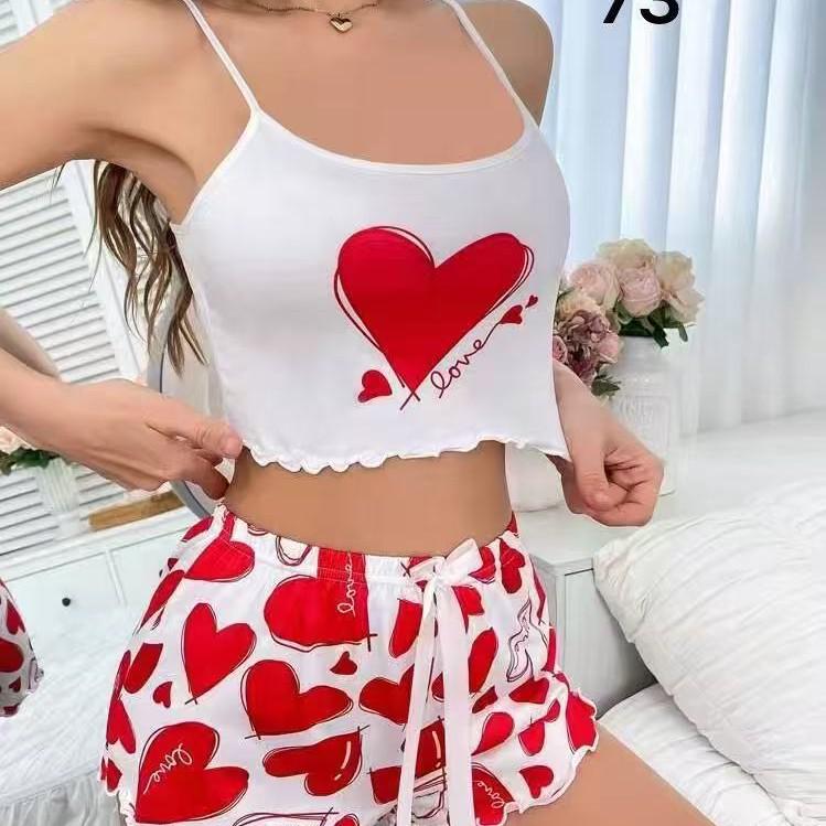 

Ice Silk Camisole Pajama Set - Women s Loungewear, Multi-Pattern Print, Comfortable & Lightweight M