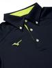 Mizuno Training Wear Polo Shirt Short Deep Navy x Lime Size S (Button-Down), Sleeve, Standard, Moisture-Wicking, Quick-Drying, 32MA9180, Green, (Japan