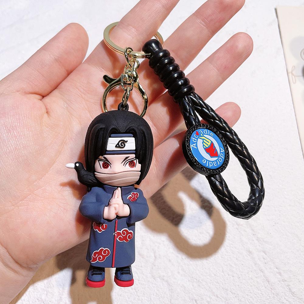 Cartoon PVC Naruto Anime Peripheral Toy Doll Keychain Naruto Silicone Figure Car Key Chain Christmas, Halloween Gift