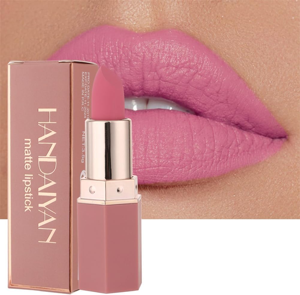 Matte Lipstick, Long-Lasting, Fade-Resistant, Moisturizing, Highly Pigmented, Additive-Free, Velvet Finish, Glossy Matte Lipstick, Lip Care,