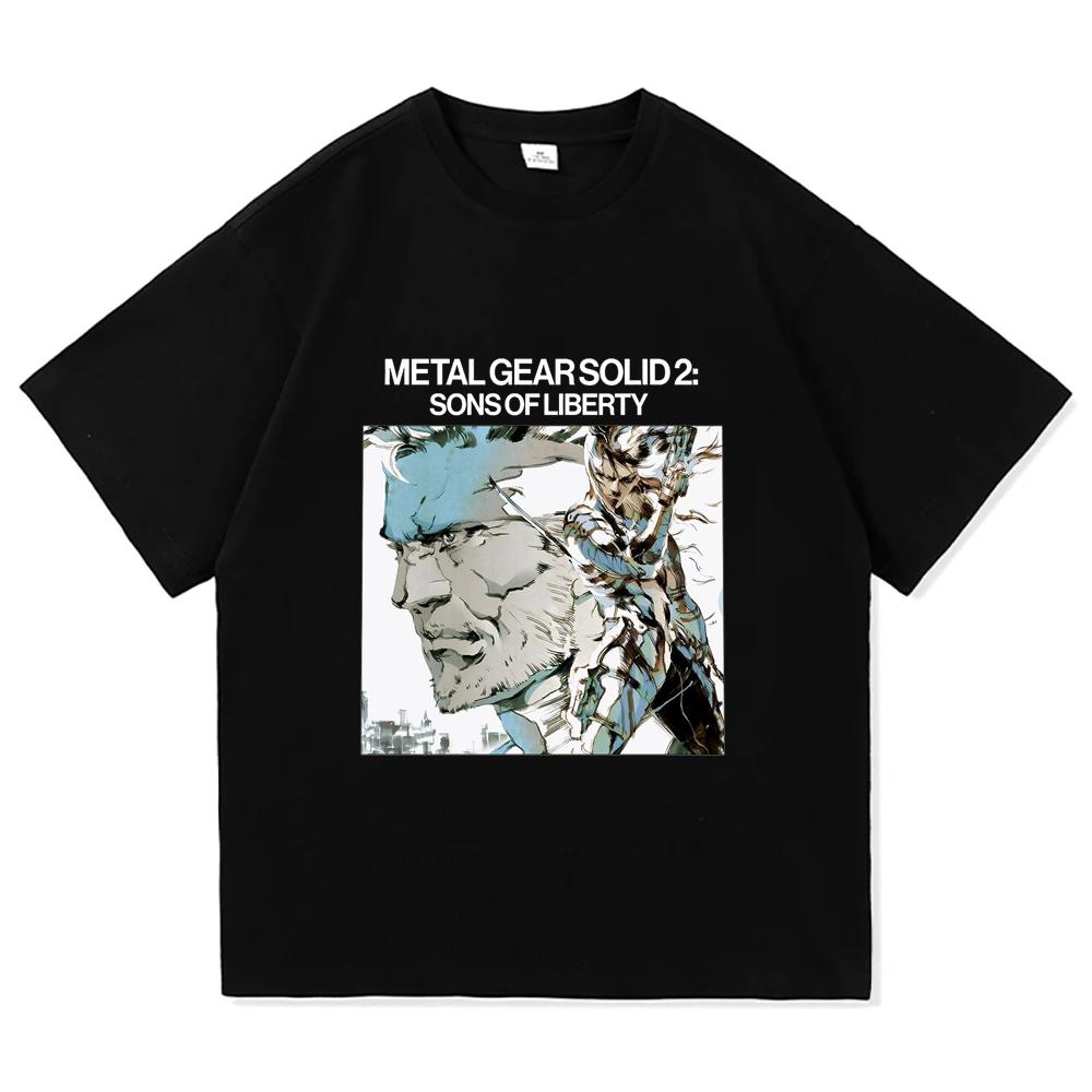 Unisex Metal Gear Solid Tshirt Vintage Short Sleeve Crewneck Cotton Tees Harajuku Comfortable Casual Loose Short Sleeve Clothes
