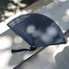 Creative and Elegant All-Bamboo Folding Fan from Laochangmen, Plain Color Fan, Hanfu Ancient Style, Simple and Fashionable Retro Bamboo Green