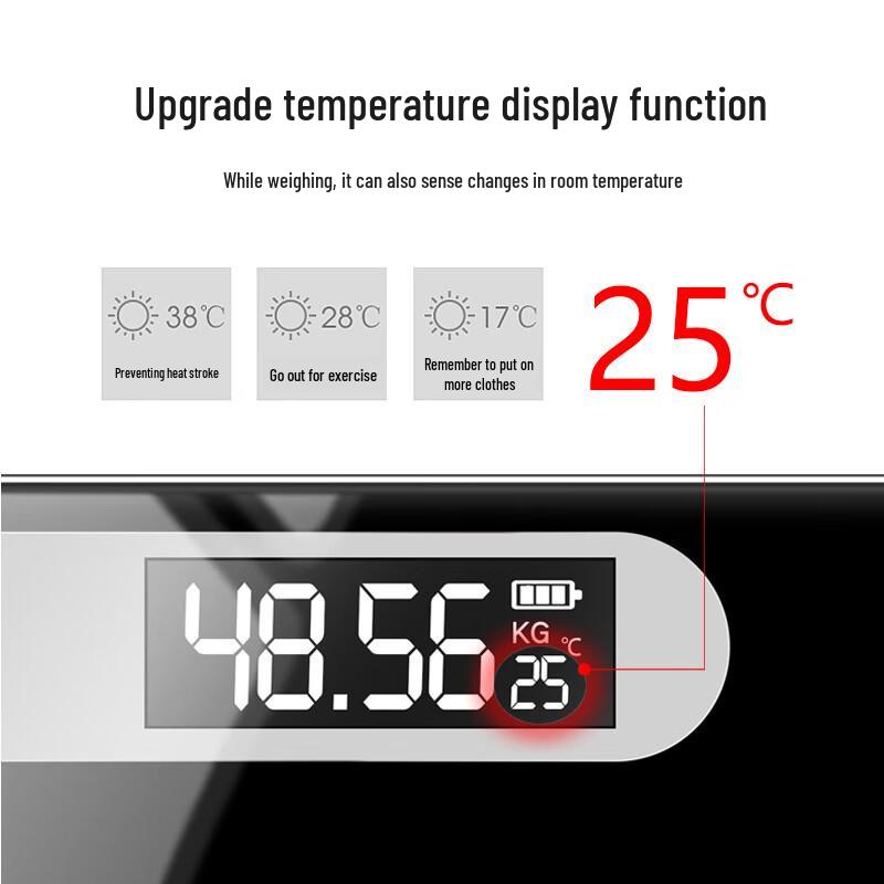 BORO Striped Digital Body Weight Scale with USB Charging