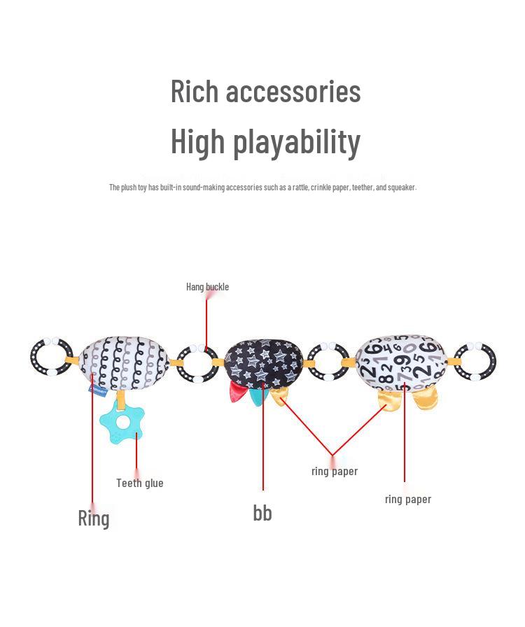Aipinqi Baby Stroller Hanging Toy with Teether Rattle for Visual Development