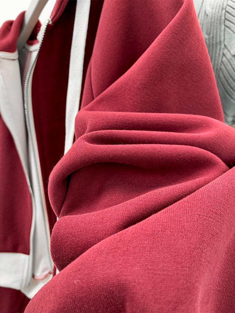 Women's American Red Zip-Up Slim Hoodie - Spring 2025 Edition.