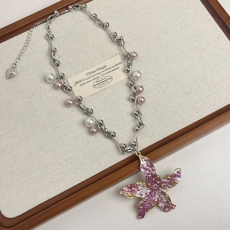 

Шик островного стиля, стиль для отпуска, металлическая подвеска в виде морской звезды, ожерелье для женщин, трендовое, крутое, сексуальное, многоэлементная ключичная цепочка, украшение Purple starfish necklace