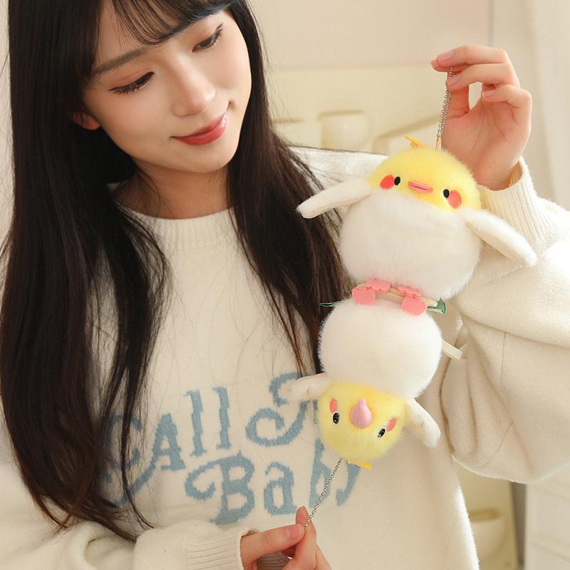 Lindo Mini Peluche de Ave Mascota de Hombro de Pie Loro Pomba Bonita Esponjosa Colgante