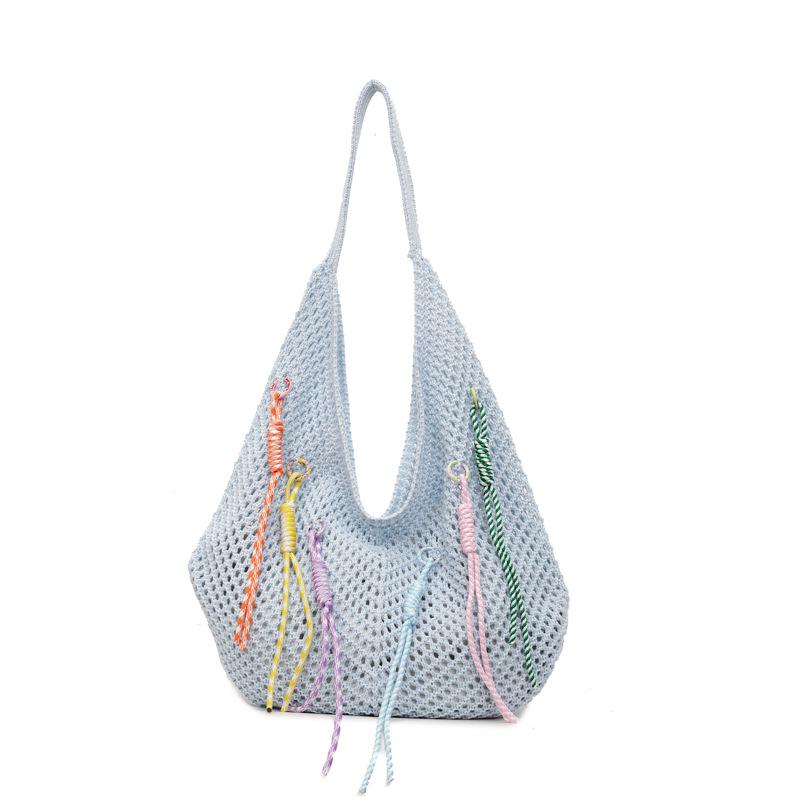 

Новая пляжная плетеная сумка-тоут для отпуска на море, модная сумка, большая вместимость, соломенная сумка, женская сумка-тоут one size fits all синий