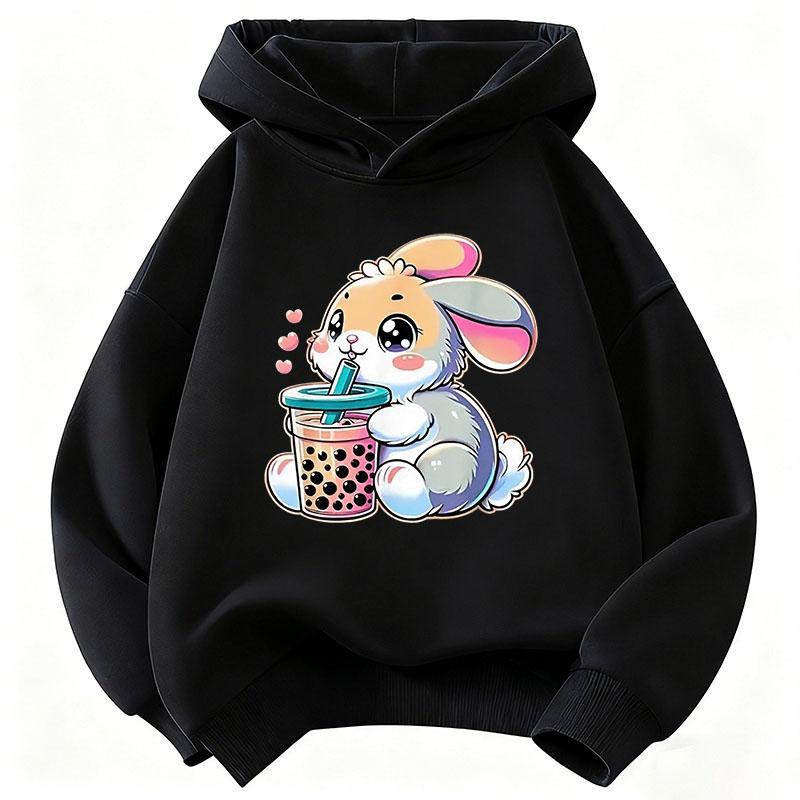 2026 Cute Rabbit Graphic Hoodie Kids Children's Sweatshirt Hoody for Boys Girls Casual Hoodies Clothes