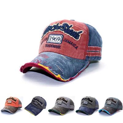 Men Women's Unisex Vintage Baseball Cap  Denim Distressed Trucker Hat