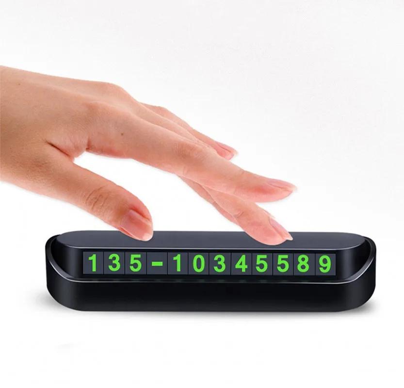 Luminous Car Temporary Parking Card Phone Number Sticker Plate for Temporary Parking Car Interior Decoration Auto Accessories