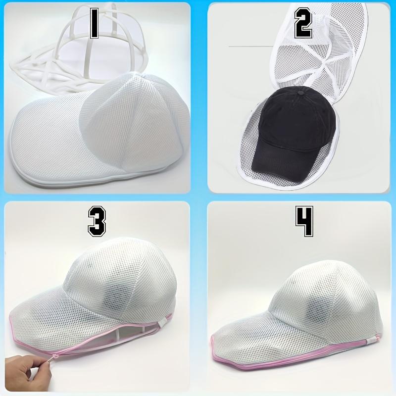 2pcs/set White Honeycomb Grid Baseball Cap Storage Bags -Oval Hat Cleaner with Airflow Design, Anti-Deformation Protection