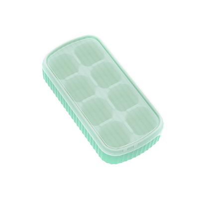 Silicone Ice Cube Tray 8 Grids Pub Blocks Maker Reusable Refrigerator Mold Press Type Square Shape Mould Home Wedding