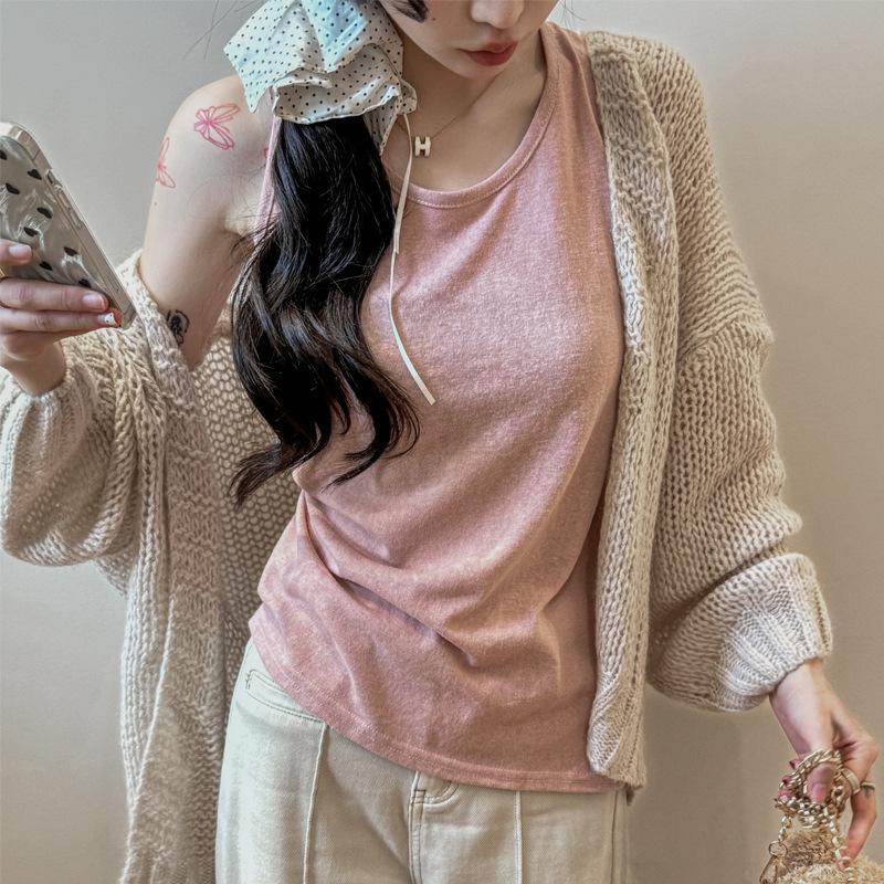 Women U Neck Sleeveless Tank Top Casual Loose Fit Basic Camisole