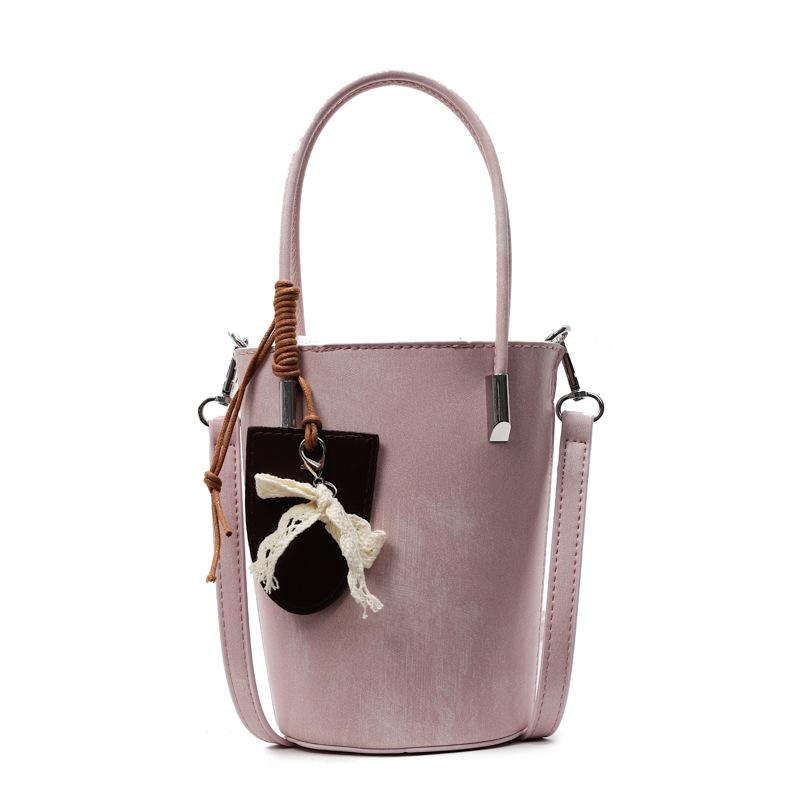 Wholesale New Product Simple Solid Color Korean Version Personalized Niche Portable Bucket Bag Fashionable Versatile High Sense Messenger Women's Bag