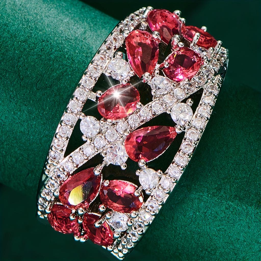 Bohemian Women's Couple's Fashionable and Elegant Glass Zircon Gift Ring