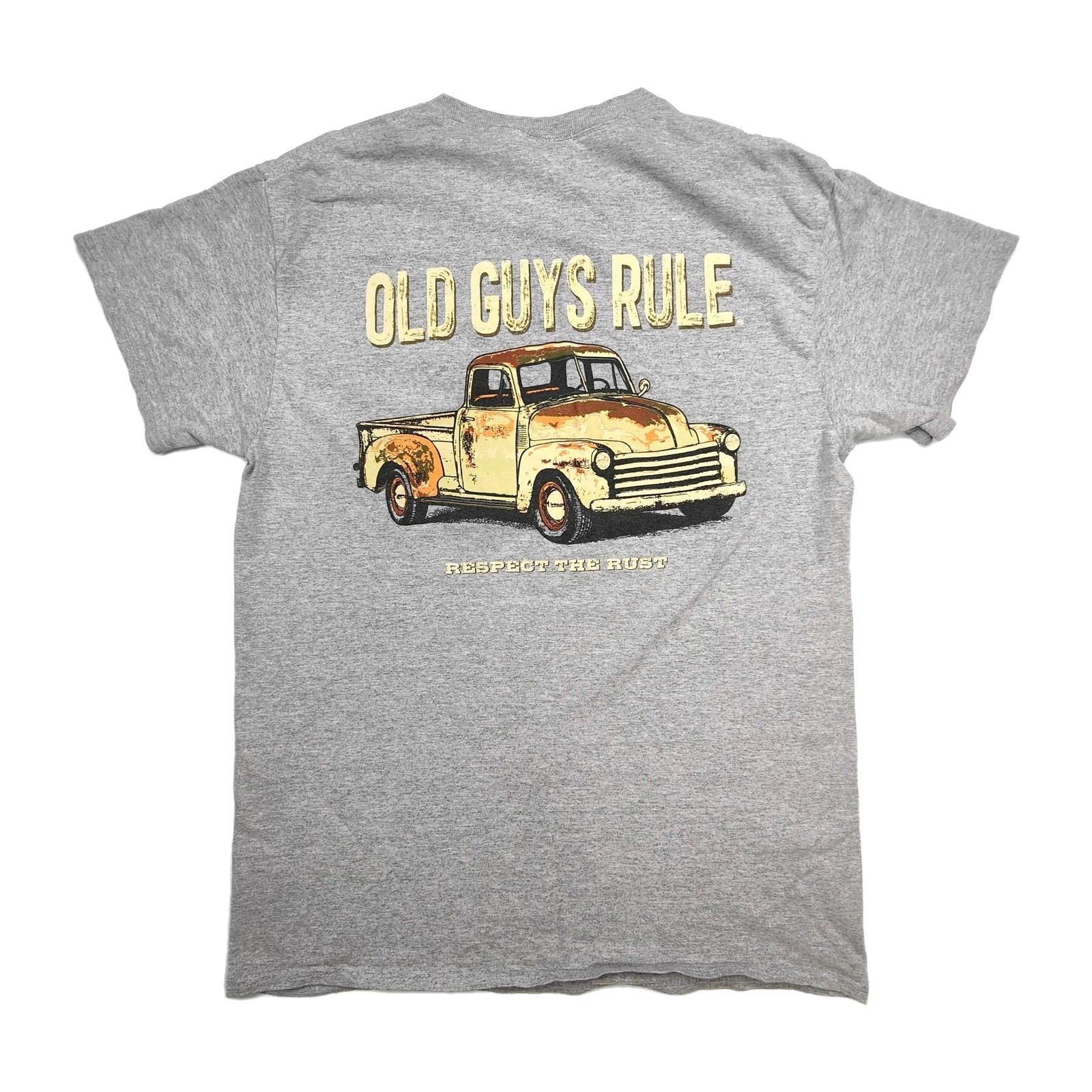Old Guys Rule Ford Truck T-Shirt Men’s Medium Grey Respect The Rust Graphic Tee XXL