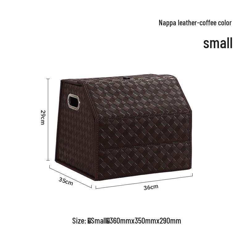 Großer Kofferraum-Organizer für das Auto, Leder mit Schafsfellmuster, Aufklappbares faltbares Design.