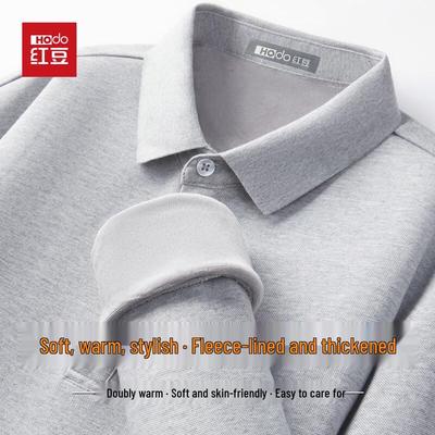 Hodo Herren Langarm-Polohemd mit Fleece-Futter