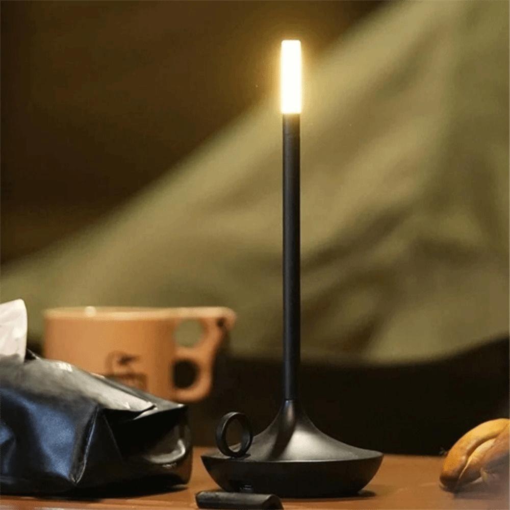 USB Charging Candlelight Table Lamp Touch Control LED Light Source LED Candle Lamp Metal Construction Simple Design