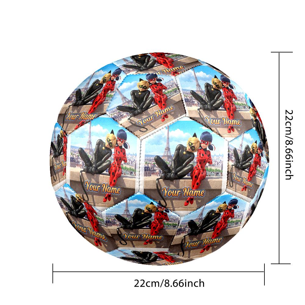 Individueller Name Text Größe 5 Fußball, Miraculous Ladybug Standard Trainingsfußball