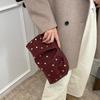 Trend Studded Women's Luxury Clutch Leopard Print Magnetic Clasp Clip Bag Designer High-end Cloud Bag Dinner Lipstick Coin Purse