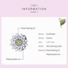 Bamoer 925 Sterling Silver Shine Zircon Bloom Sunflower Charm Beads Fit 3mm Bracelets