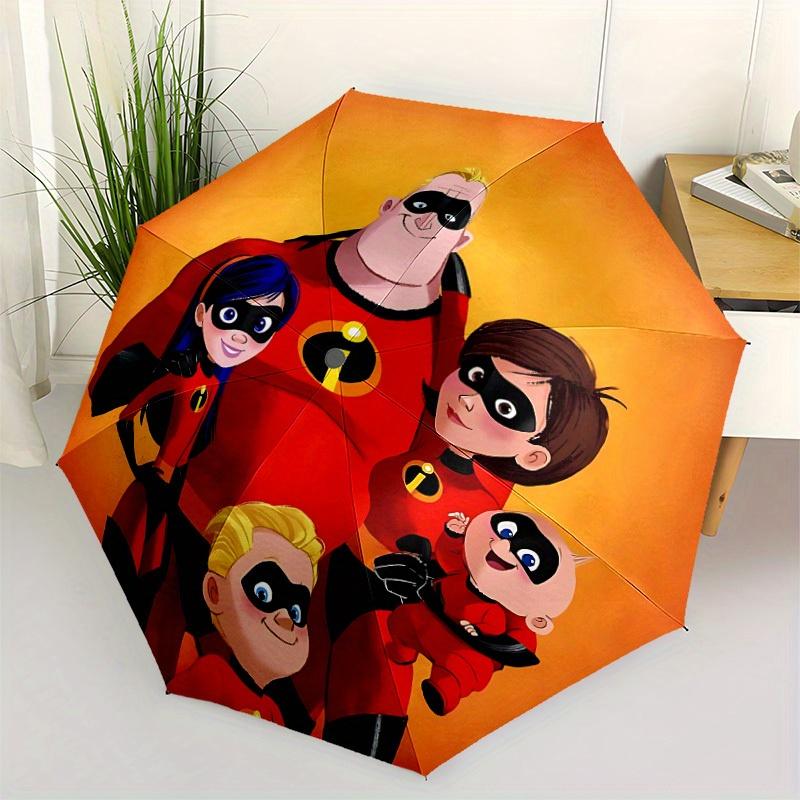 1pc Incredibles Family Automatic Folding Umbrella, 8-Rib Portable & Foldable Design, Highqualityy0722124