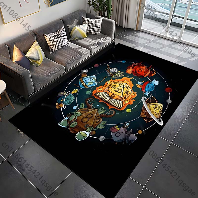 1 Stück Klassisches Spiel Würfelmuster Teppich Teppiche für Schlafzimmer Wohnzimmer Sofamatte Kreative Fußmatte Läufer Heimdekoration für Geschenke 40cm x 60cm