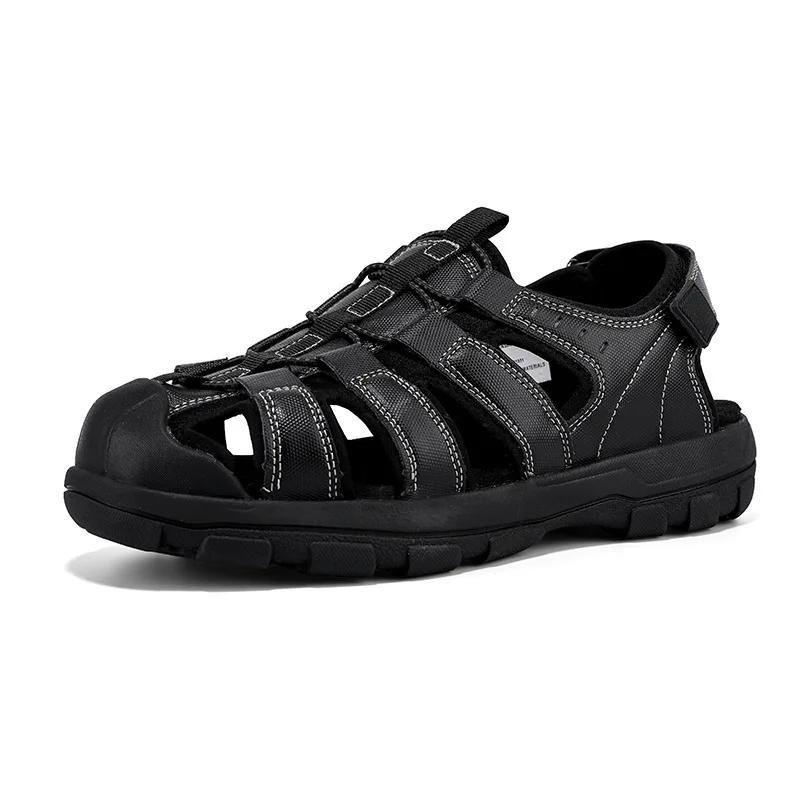 Fashion Mens Outdoor Trekking Sandals Summer Flat Non Slip Collision Avoidance Quick Drying Beach Shoes Hiking PU Brand Size 46
