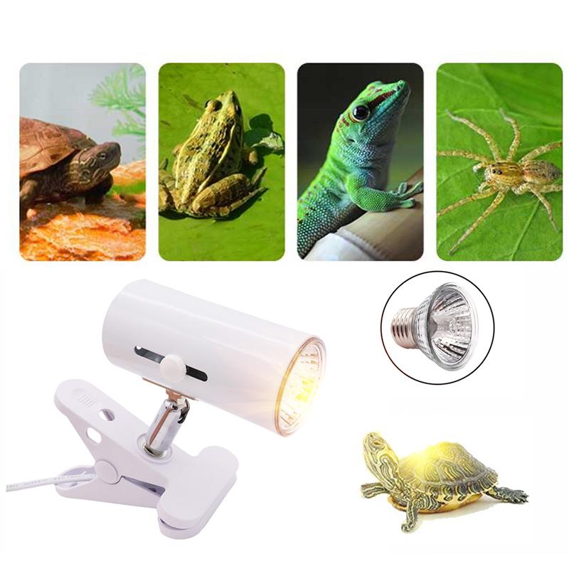 Uva+Uvb Reptile Lamp Kit Clip-On Ceramic Light Holder Turtle Basking Uv Heating