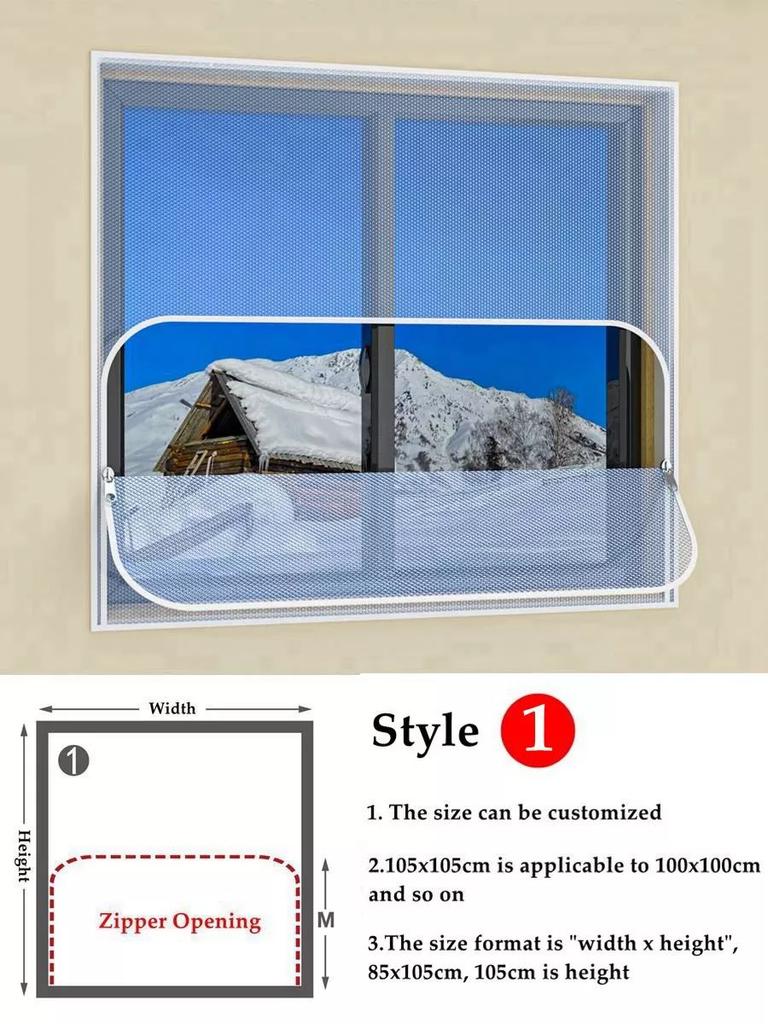 Window Winter  Heat Insulation Film Warm Double Layer Windproof Curtain With Zipper Self-Adhesive Window Heat Protection Film