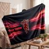 Manchester United Personalized Fleece Blanket With Football Logo, Custom Name Text Soft Warm Home Throw Blanket