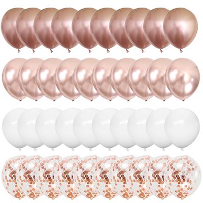 40pcs 12inch Rose Gold Mixed Confetti Latex Balloons Backdrop Birthday Wedding Bachelorette Party Decoration Adult Anniversary