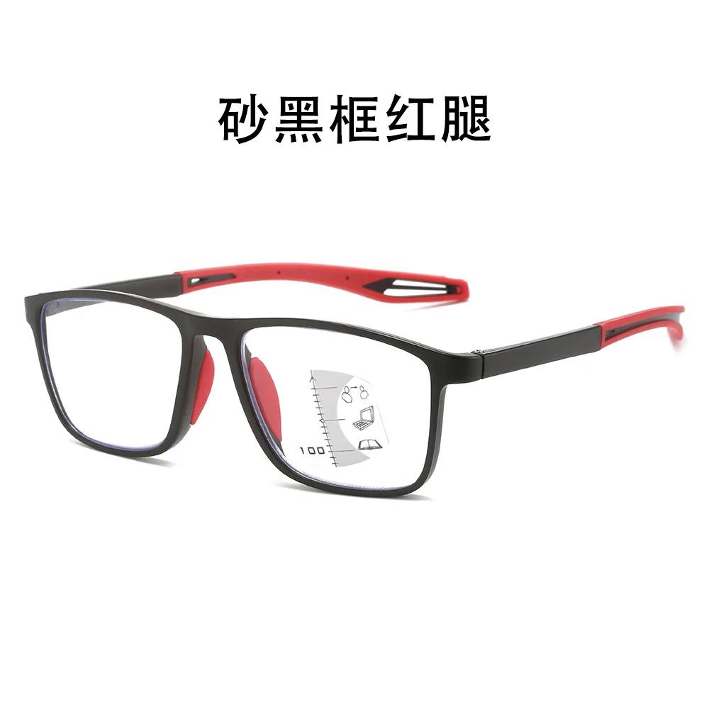 Multifokale progressive Lesebrille TR90-Rahmen Männer Frauen Anti-Blaulicht-Sportbrille Ultraleichte bifokale Presbyopie