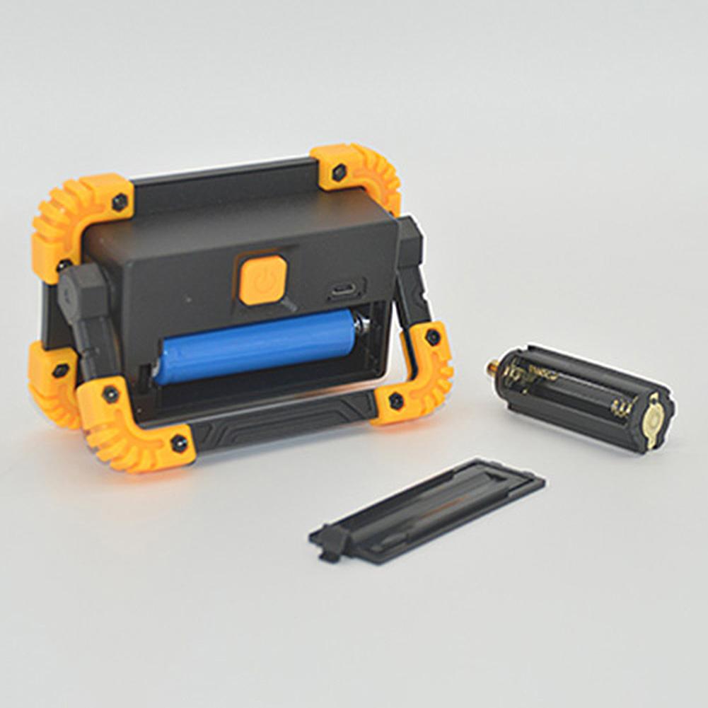 Battery Lamp COB Camping Lamp with 18650 Battery Plastic Portable Flashlight with USB Charging Dimmable Outdoor Camping Light