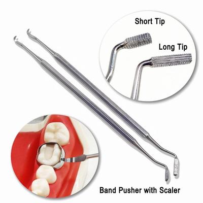 1 Piece Double Ends Dental Orthodontic Band Pusher Seater with Scaler Tooth Cleaning Tool Instrument