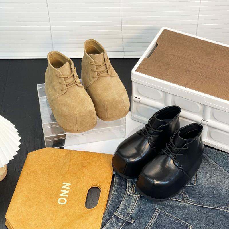 Thick-soled heightening short boots women's new leather Martin boots versatile casual bread shoes