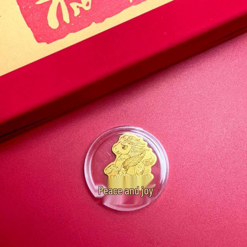 999 Pure Gold Year of the Horse Sticker - New Year Mobile Accessory for Prosperity and Good Fortune Gift