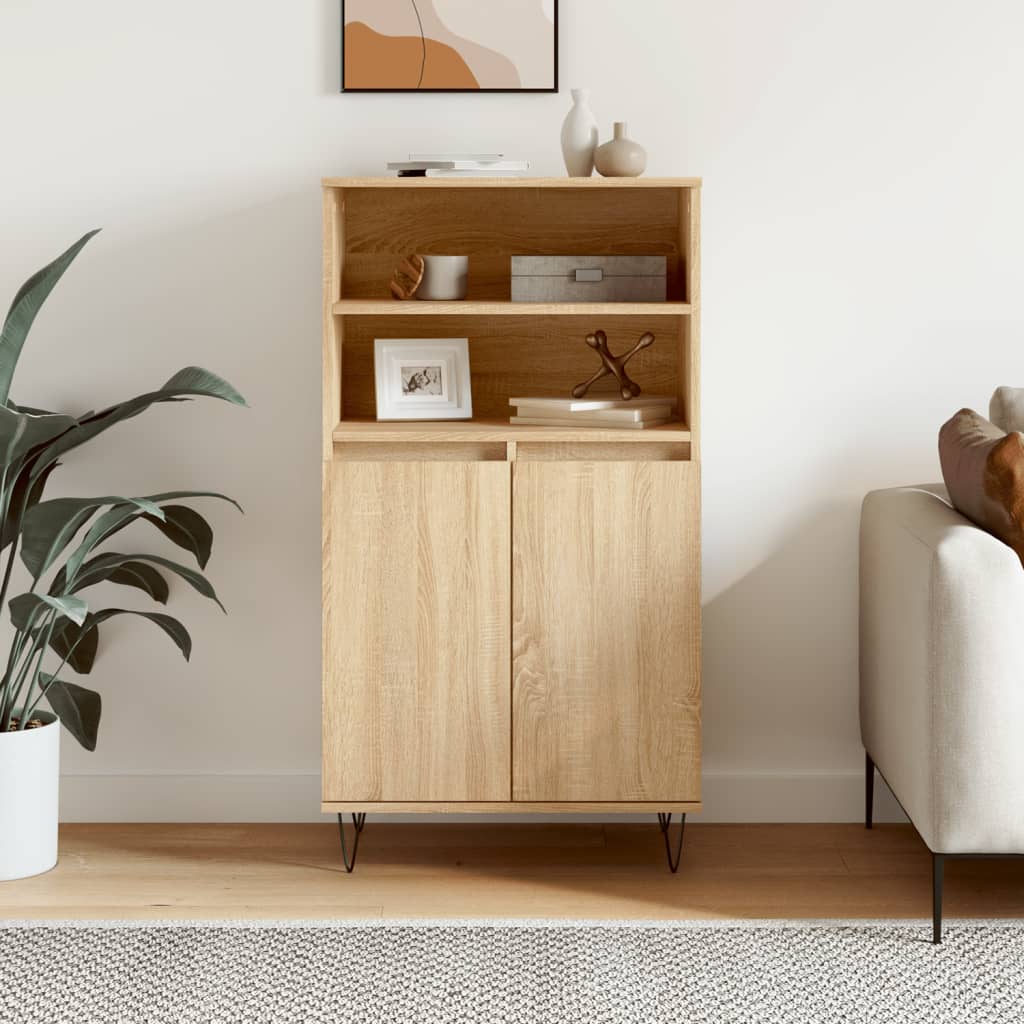 Highboard in Sonoma Oak Finish 60 x 36 x 110 cm engineered wood