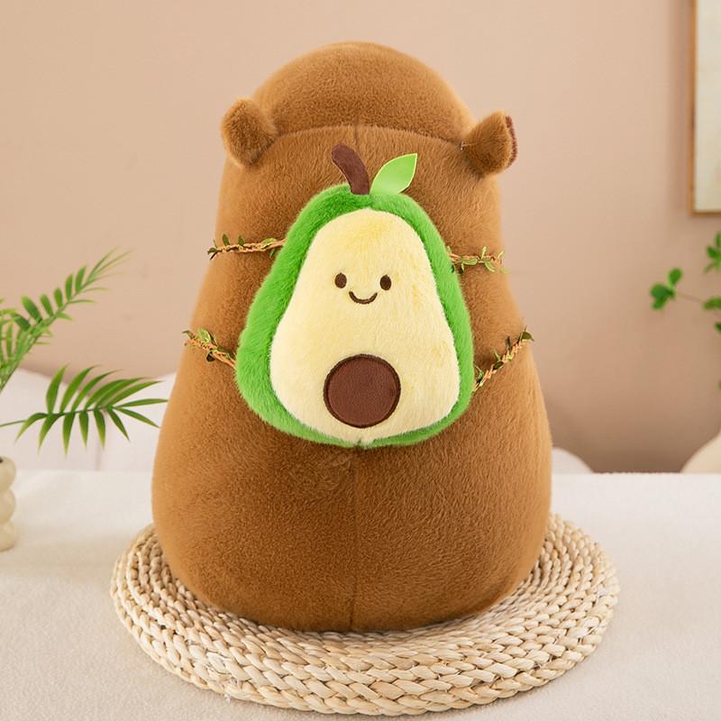 

Backpack Plush Capybara Toy Avocado Dragon Fruit Birthday Gift Children Avocado,30cm/11.81in