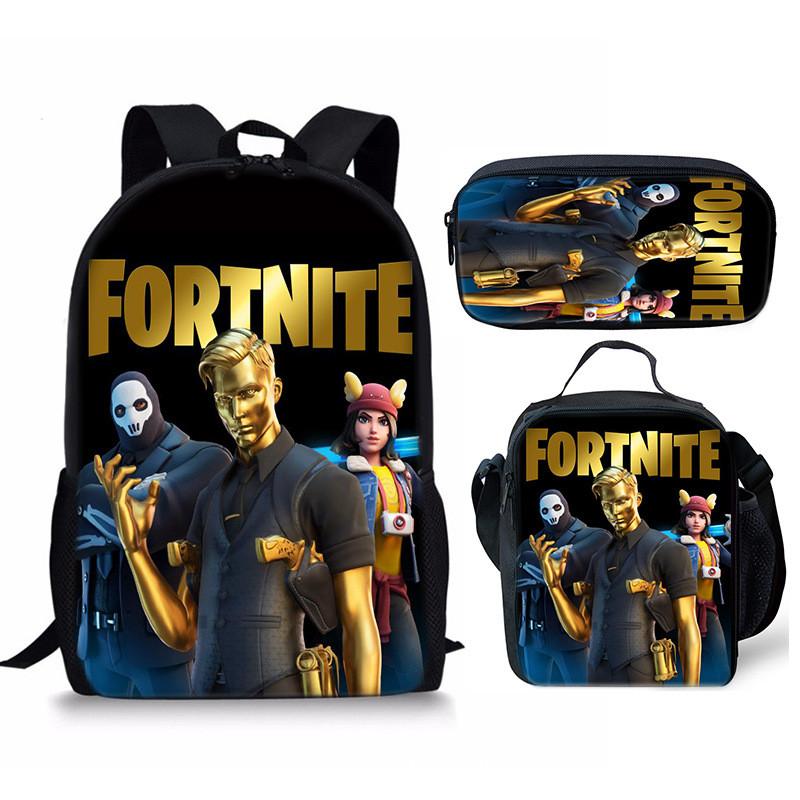 3pcs School Printing Bag Backpack Lunch Box Pencil Bag Gift Children