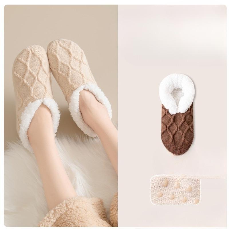 Female Autumn and Winter Plush and Thick Warm Indoor Floor Socks