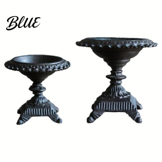 Carved Lace Basin Candle Stand Heavy Duty Cast Iron Holder Retro Candlestick Holders Handcrafted Rustic Tabletop Decor Metal Pillar for Dinner Home