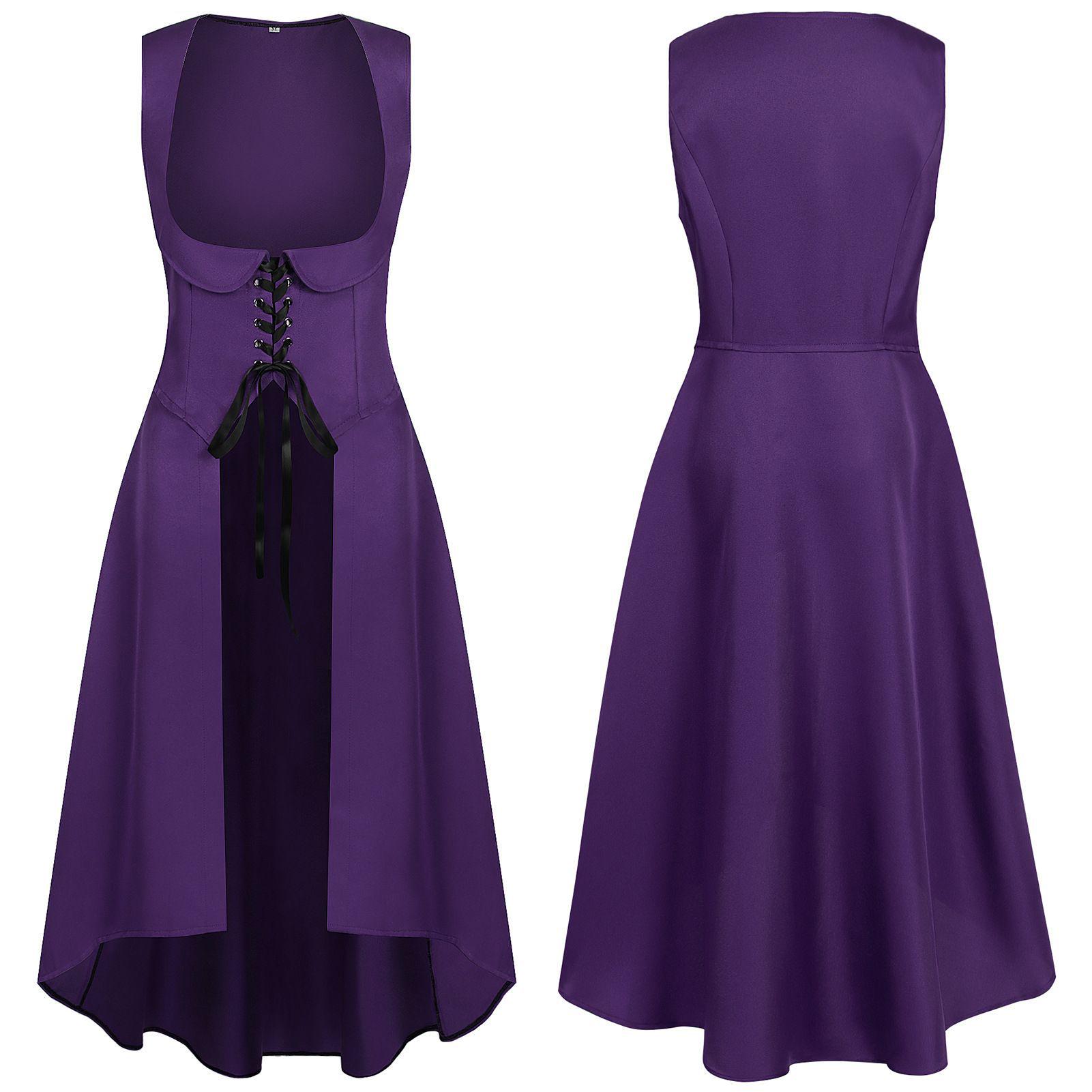 

2025 Women s Medieval Retro Mid-Length Dress for Cosplay and Performance, Spring/Autumn Collection L