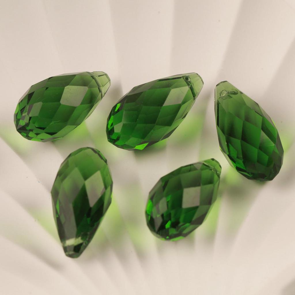 10pcs Teardrop Faceted Crystal Glass Beads Loose 12x25mm Drilled Pendant Drops  Crafts Beads for DIY Jewelry Making  Accessories