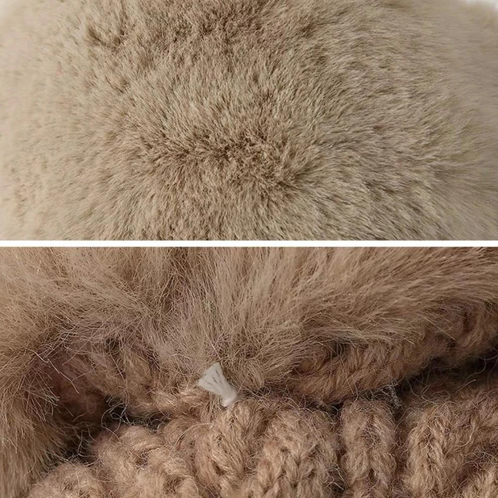 Winter Hat Warm Women Trapper Hat Skiing Hat Thickened Knitted Cap For Winter Walks Biking Outdoor Activities